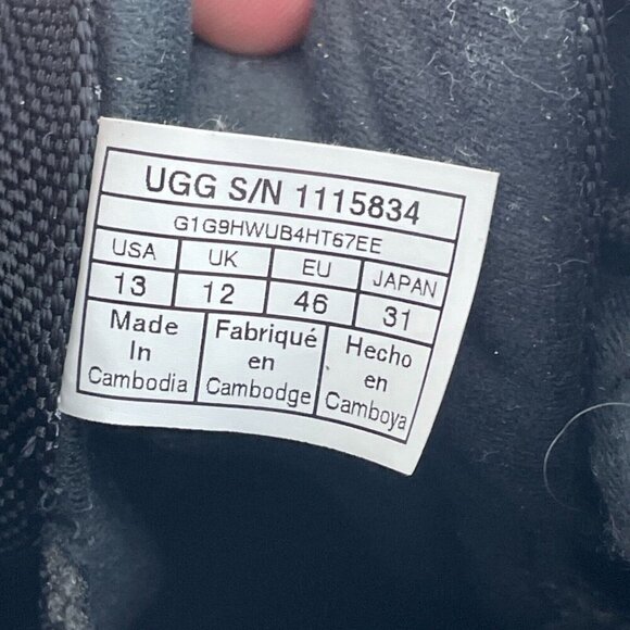 UGG Men's Emmett Duck Boot Black 13 Durable Rubber Sole NWOB S016 - Picture 7 of 8